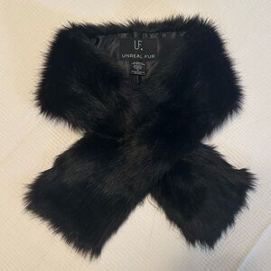 Unreal Fur black faux fur collar/wrap